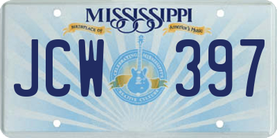 MS license plate JCW397