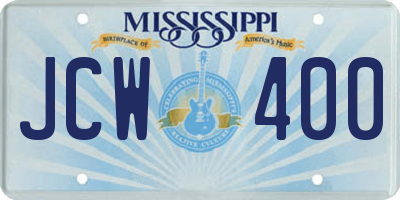 MS license plate JCW400