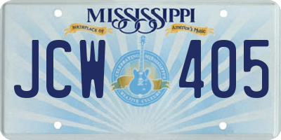 MS license plate JCW405
