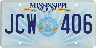 MS license plate JCW406