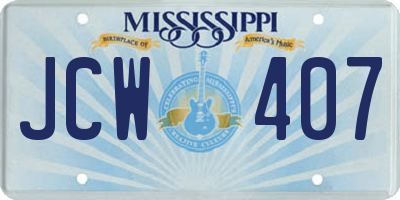 MS license plate JCW407