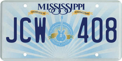 MS license plate JCW408