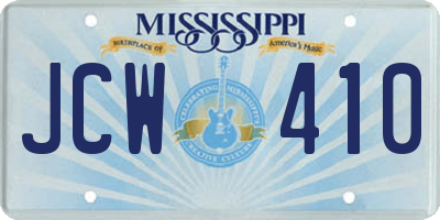 MS license plate JCW410