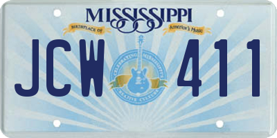 MS license plate JCW411