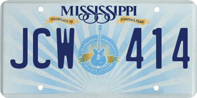 MS license plate JCW414