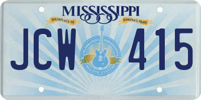 MS license plate JCW415