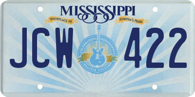 MS license plate JCW422