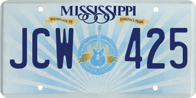 MS license plate JCW425