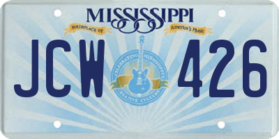 MS license plate JCW426