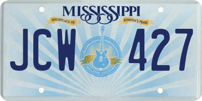 MS license plate JCW427