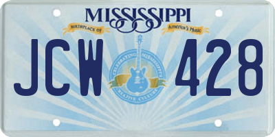 MS license plate JCW428
