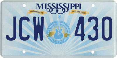 MS license plate JCW430