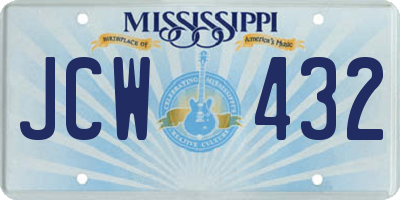 MS license plate JCW432