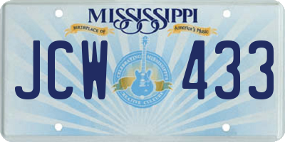 MS license plate JCW433