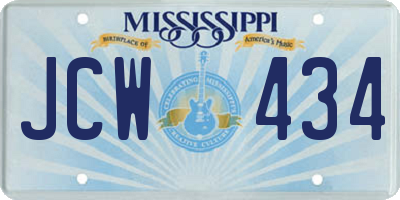 MS license plate JCW434