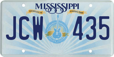 MS license plate JCW435