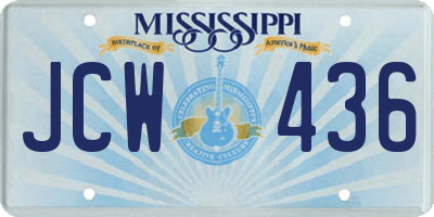MS license plate JCW436