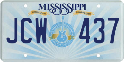 MS license plate JCW437