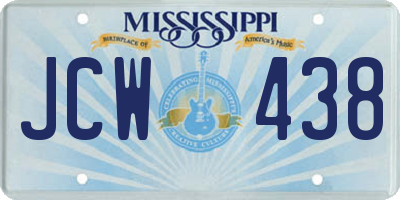 MS license plate JCW438