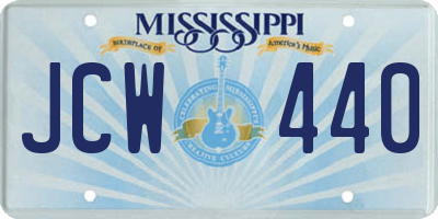 MS license plate JCW440