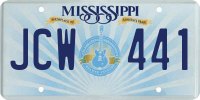 MS license plate JCW441