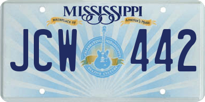 MS license plate JCW442
