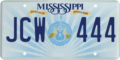 MS license plate JCW444