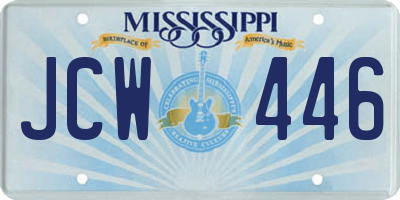 MS license plate JCW446