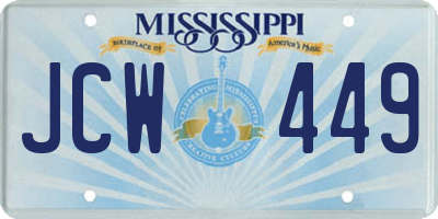 MS license plate JCW449