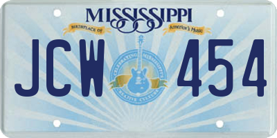 MS license plate JCW454