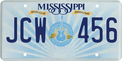 MS license plate JCW456