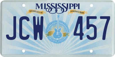 MS license plate JCW457