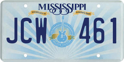 MS license plate JCW461