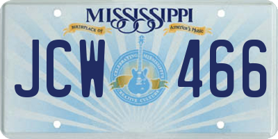 MS license plate JCW466
