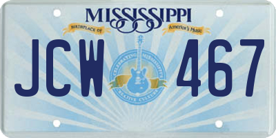 MS license plate JCW467