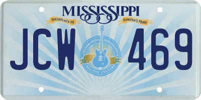MS license plate JCW469