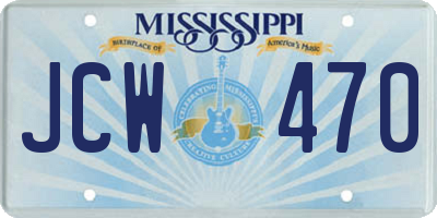 MS license plate JCW470