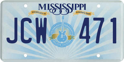 MS license plate JCW471
