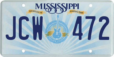 MS license plate JCW472