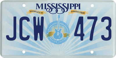 MS license plate JCW473