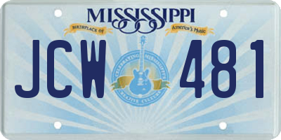 MS license plate JCW481