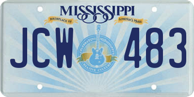MS license plate JCW483
