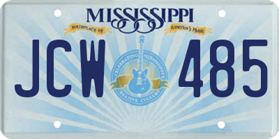 MS license plate JCW485