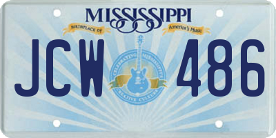 MS license plate JCW486