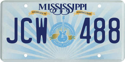MS license plate JCW488