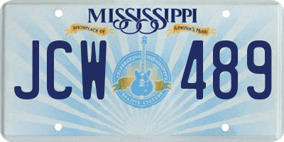 MS license plate JCW489