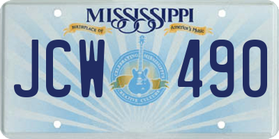 MS license plate JCW490