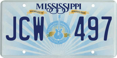 MS license plate JCW497