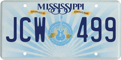 MS license plate JCW499