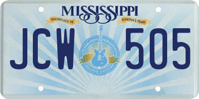 MS license plate JCW505